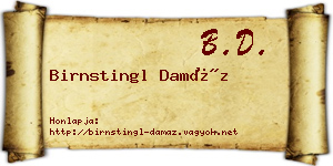 Birnstingl Damáz névjegykártya